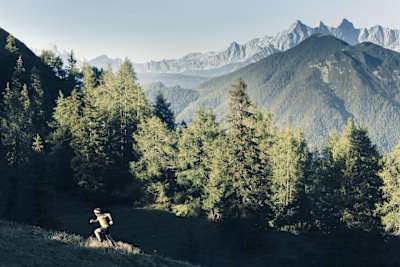 Florian Neuschwander running in Kleinarl, Austria