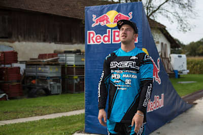 FMX rider Luc Ackermann gets ready to attempt the Double Backflip in Piberbach, Austria.