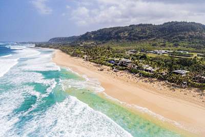 Aerial view of the venue at the Volcom Pipe Pro, North Shore, Oahu on Feb. 3, 2017.