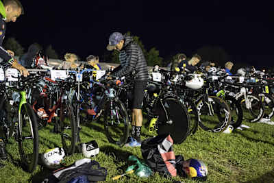 Braden Currie is seen before start of the cycling stage at the Kelloggs Nutri-Grain Ironman in Taupo, New Zealand on March 4, 2017