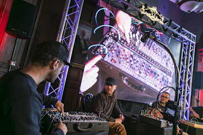 Mumdance demonstrates a modular synth