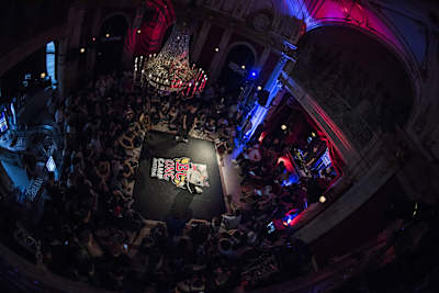 The crowd gathering around the dance-floor in the pre-selection at the Red Bull BC One Cypher in Austria.