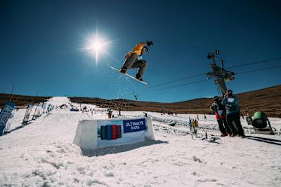 Jonathan Herbst performs during the Winterwhip in Afriski, Lesotho on July 27, 2019.