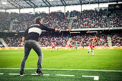 Jesse Marsch seen during the friendly match against Real Madrid in Salzburg, Austria on August 7, 2019.