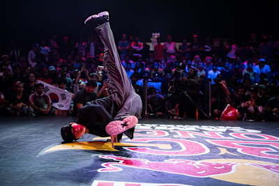 B-girl Yell of South Korea competes at B-girls Red Bull BC One World Final in Mumbai, India on November 7, 2019.
