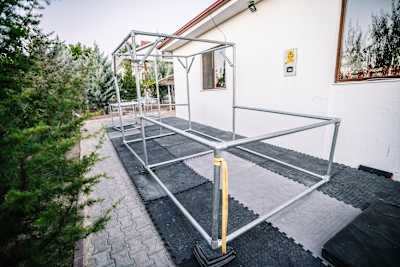 Backyard of parkour athlete Hazal Nehir seen during filming Red Bull Backyards in Ankara, Turkey on September 9, 2020.