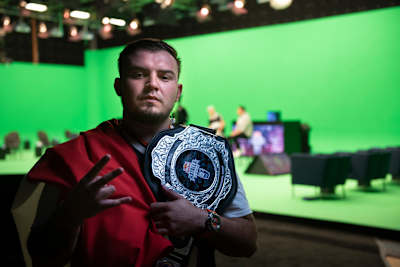 Rapder poses for a portrait after winning Red Bull Batalla de los Gallos International Final at Dominican Republic on December 12, 2020.