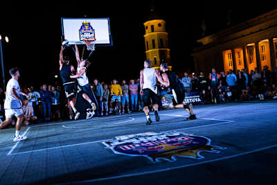 Participants perform at Red Bull Half Court finals 2020 in Vilnius, Lithuania on August 14, 2020.