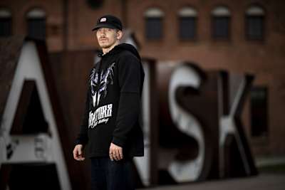 B-boy Amir of Kazakhstan poses for a portrait after the Red Bull BC One World Final victory in Gdansk, Poland on November 7, 2021.