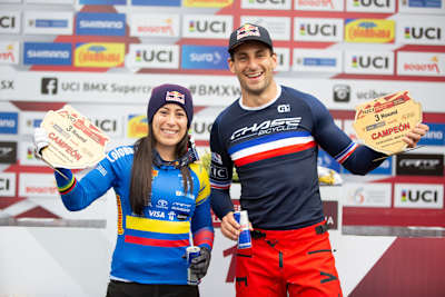 Mariana Pajón y Joris Daudet, doble oro en Copa Mundo de BMX de la UCI
