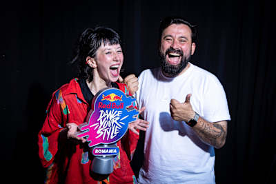 Satanel & MC Oase poses for a portrait as winner of the National Final of Red Bull Dance Your Style in Bucharest, Romania on August 12th, 2021.