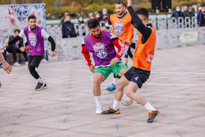 Participants perform during the Red Bull Neymar Jr's Five 2021 National Finals in Ankara, Turkey on November 20, 2021. 