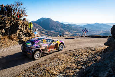 Craig Breen of team M-SPORT FORD WORLD RALLY TEAM performs during World Rally Championship Monte Carlo, Monaco on January 22, 2022.