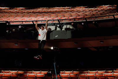 Dominic Di Tommaso freerunning the Sydney Opera House, Australia on March 10, 2022.