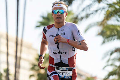 Kristian Blummenfelt races at Ironman 70.3 World Championship in Nice, France on September 8, 2019. 