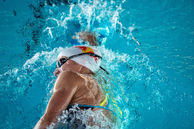 Daniela Ryf swims in Solothurn, Switzerland on May 27, 2022 