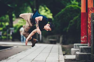 B-Boy Victor poses for a portrait during the Red Bull Dancers Tour in Tokyo, Japan on July 3, 2019 