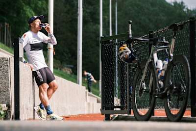 Kristian Blummenfelt during training in Bergen, Norway on May 18, 2022. 