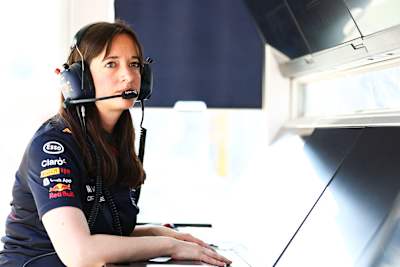 Hannah Schmitz, Principal Strategy Engineer at Oracle Red Bull Racing, at the Hungarian Grand Prix. 