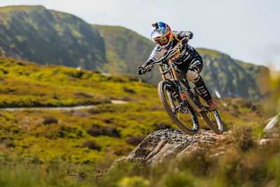 MTB rider Rachel Atherton at Dyfi Bike Park, Machynlleth, Wales, 2022.