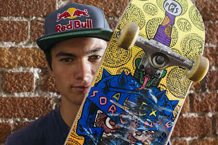 Alex Sorgente poses for a portrait during the US Open of Surf in Huntington Beach, CA, USA on 31 July, 2014