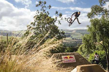 Dawid Godziek performs in the BMX competition at the Farm Jam in Winton, New Zealand on February 6, 2016. 