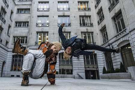 Hip-Hop dancer Kyoka and b-boy Neguin perform in Paris.