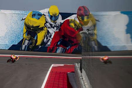 Marc Marquez of Spain and Repsol Honda Team rounds the bend during the MotoGP Red Bull U.S. Grand Prix of The Americas - Race at Circuit of The Americas in Austin, Texas on April 21, 2013.