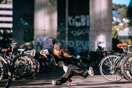 Uzee Rock of Ukraine poses for a portrrait prior to the Red Bull Bc One World Final in Zurich, Switwerland on September 25th, 2018.