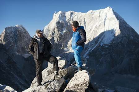 David Lama and Conrad Anker on their expedition to the unclimbed Lunag Ri (6907m) in the Himalayas of Nepal.