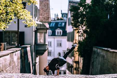 Luka performs a Layout Backflip