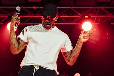 Skepta performs at Red Bull Music Festival in Johannesburg, April 2018