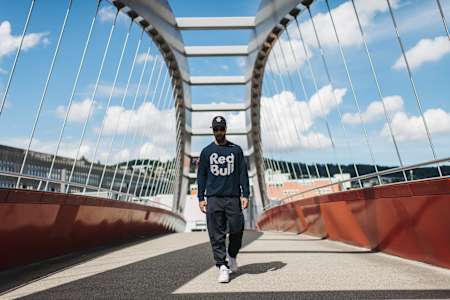 Diablo walking in the streets during the Red Bull Dance Tour in Zurich, Switzerland on September 2, 2020.