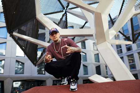 Poppin C poses for a portrait during a photoshoot in Lausanne, on February 24, 2020.