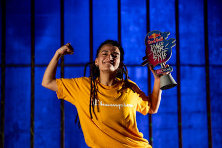 Winner Nini pose for a portrait at the Red Bull Dance Your Style Georgia Qualifier 2021 in Tbilisi, Georgia on November 10, 2021