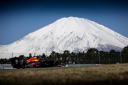 Hiroki Otsu performing during the pre-season test of the Super Formula series at Fuji International Speedway in Oyama, Japan on March 24, 2021.