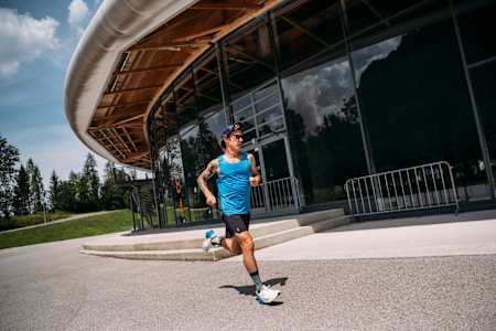Florian Neuschwander runs in Inzell, Germany on July 20, 2020