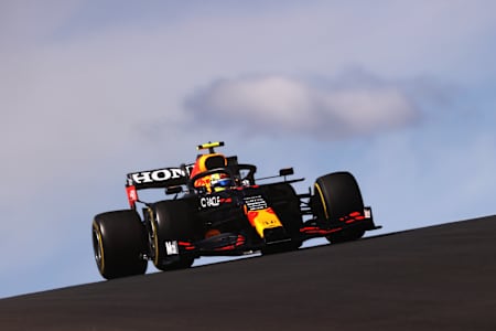 Sergio Pérez of Red Bull Racing Honda at the Portuguese Grand Prix on May 2, 2021.