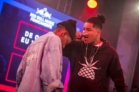 Toddy (atualmente WinniT) e Dudu durante o primeiro Red Bull FrancaMente