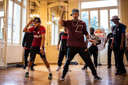 Lilou, Poppin C and the Red Bull Dancers rehearsing at the Theatre du Chatelet in Paris during Red Bull Dance Tour in Paris, France on October 2, 2020