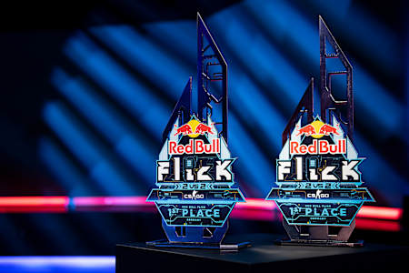 Detail of trophy for Red Bull Flick German Final at LVL in Berlin, Germany, on June 4th, 2022.