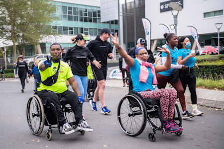 Sandile Mkhize and crew at Wings for Life World Run 