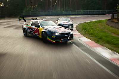 Elias Hountondji and Johannes Hountondji during the Drift Masters European Championship in Riga, 2020. 