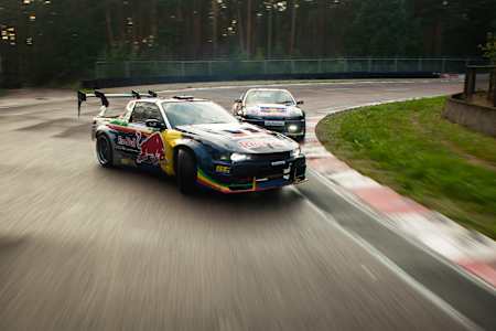 Elias Hountondji and Johannes Hountondji during the Drift Masters European Championship in Riga, 2020. 