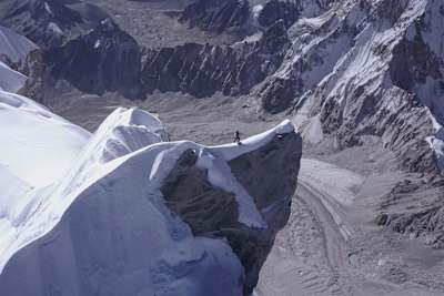 David Lama bei seinem erfolgreichen Aufstieg auf den Lunag Ri im Himalaya, Nepal.