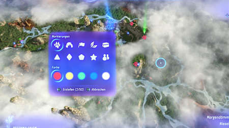 Screenshot aus Avatar: Frontiers of Pandora zeigt die Karte des Spiels.