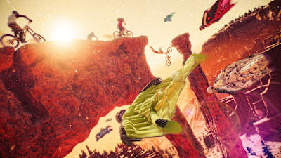 Promotional image of a mass race in Riders Republic