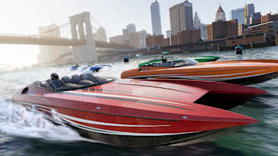 A screenshot of speedboats in action from The Crew 2