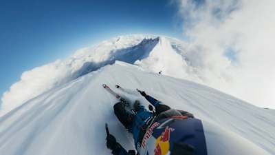 Andrzej Bargiel skiing down Mount Everest, Nepal, on September 22, 2025.