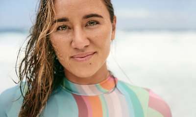 Carissa Moore poses for a portrait on Makapuu Beach, Oahu, Hawaii, USA on 9 October, 2021.